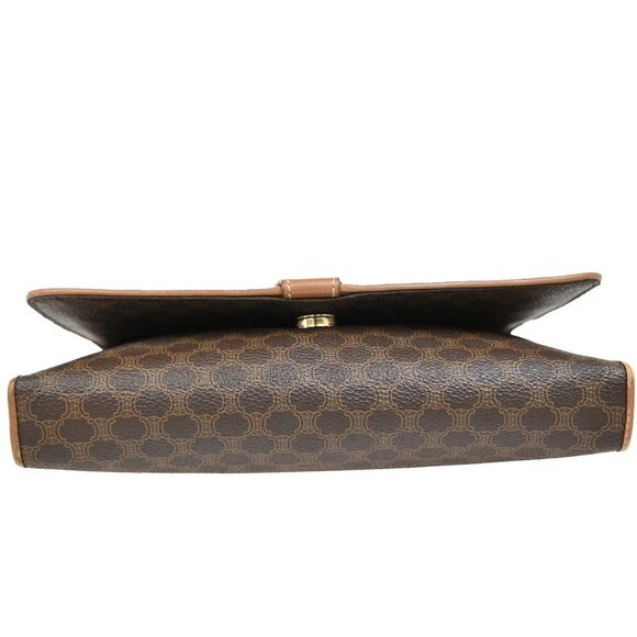 CELINE Logo Macadam Pattern Shoulder Bag PVC Leather Brown GHW Italy 36FB775 - Picture 6 of 16